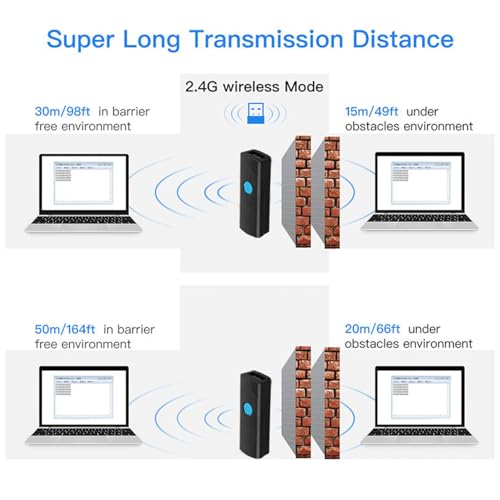 Lecteur code-barres 2D sans fil Bluetooth Fafeicy mini scanner USB - 5