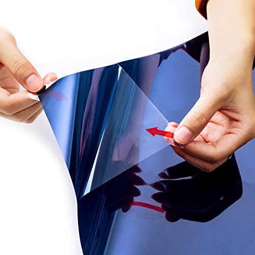 Niviy One Way Window Film Daytime Privacy Mirror Effect Reflective Window Tint for Home Self Adhesive UV Sun Blocking Heat Control Glass Door Films 35.4 x 78.7 inches Blue Silver