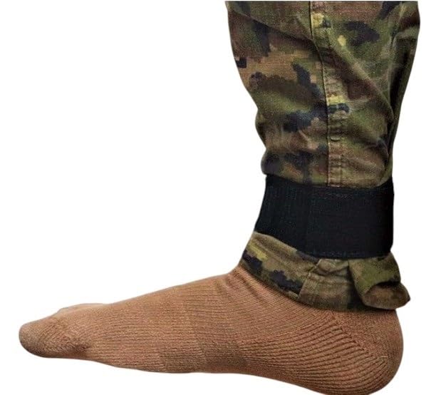NoLimit20 Pernera Militar táctico-Sujeta pantalón Senderismo-Trekking-montaña-Escalada-Elástico tobillero-Ciclismo-sujeta espinilleras fútbol [Negro.Talla única 5x30cm.]