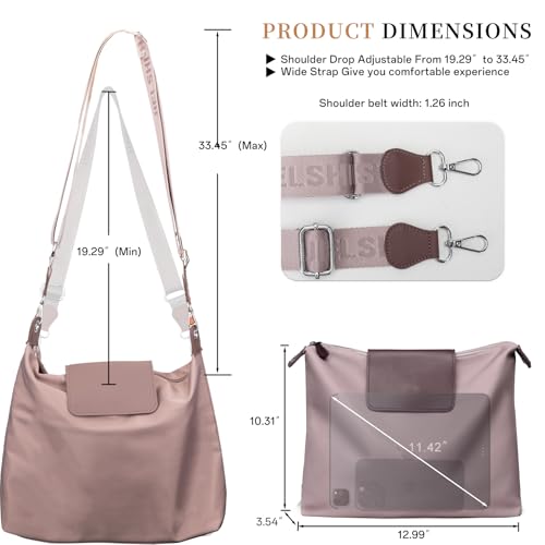 Image of JANKS Large Crossbody Bag for Women Fabric Nylon Casual Commuter Trendy Fashion Hobo Shoulder Ladies Travel Handbag