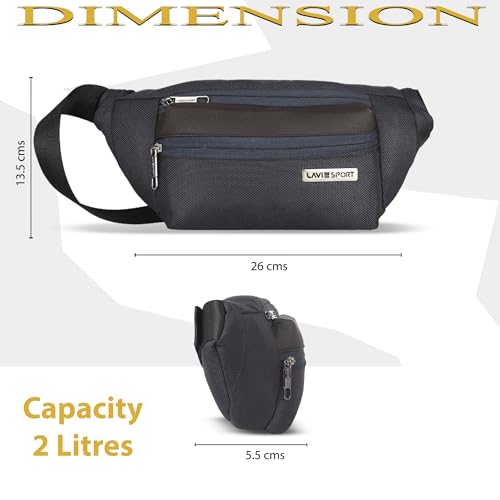 Image of Lavie Sport Alps Fanny Pack Bag | Travel Pouch with Crossbody Strap | Hiking Travel Camping Running Sports with Adjustable Strap |Unisex Fashion Waist Bag for Men & Women
