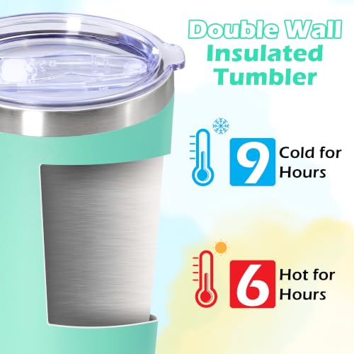 Image of 20oz Tumbler Insulated Tumblers Vacuum Coffee Mug with Lid LightBlue 12Pack