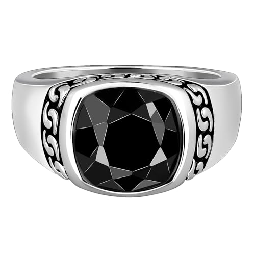 Image of GIVA 925 Silver Black Radiance Ring For Him,Fixed Size | Gifts for Men and Boys | With Certificate of Authenticity and 925 Stamp| 6 Months Warranty