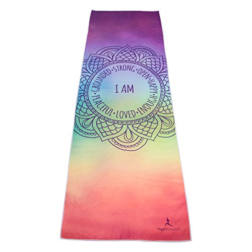 Premium Quality Yoga Mat Towel by YogAffirmations – Non Slip, Silicone Dots, Ultra