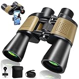 Jumelles 20x50 pour Adultes, Jumelles étanches HD avec Prisme BAK4 et Objectif FMC, Portables Télescope pour l'observation des Oiseaux, Football, Concerts, avec Adaptateur pour Smartphone