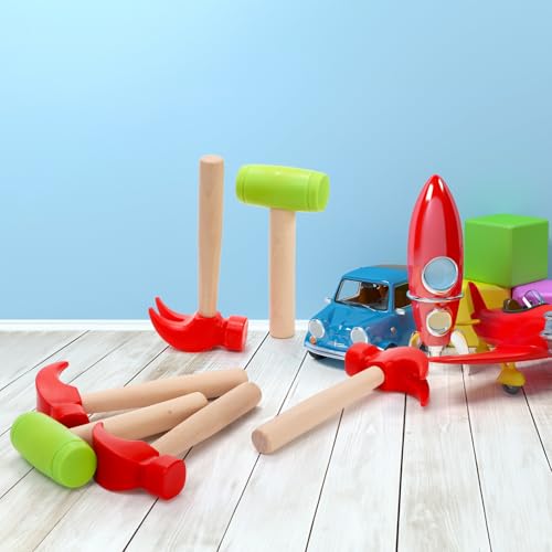 Image of 10 Pack Kids Hammer Toy, Wooden Simulation Maintenance Tools | Small Pretend Play Educational Toys for Teens Girls Boys School Games Supplies