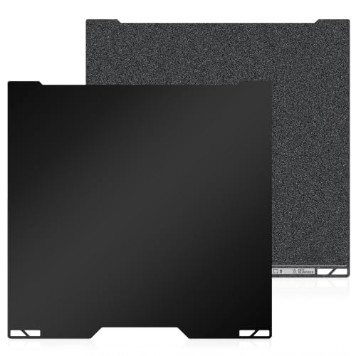 355x346mm Double-Sided PEI Build Plate for Bambu Lab H2S/H2D, Black Smooth &amp; Textured Flexible Spring Steel Plate, PLA PLA+ TPU Low Temp Printing Bed