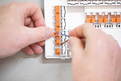 WAGO Verbindungsdose für Mantelleitungen Heizkreisverteiler Abzweig Serie 221 max. 4mm²-Klemmen ohne Verbindungsklemmen (1 Stück), Weiß