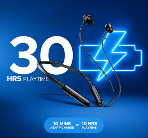 Image of Neckband for Boat Rockerz Summit with Deep Bass Stereo Sound, Lightweight Flexible Design, Comfortable in Ear Fit & Long Lasting Battery Backup Support