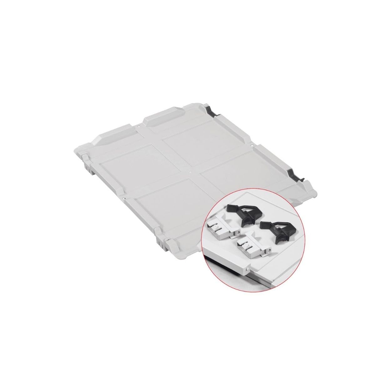PROREGAL SET SUPER ÉCONOMIQUE 4x Bac Euro NextGen Economy avec couvercle à charnières et fermetures à glissière noires | Poignées ouvertes | HxLxP 32x30x40cm | 30 litres | Eurobox, empilables