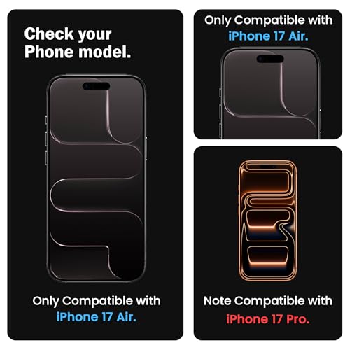 Image of FIRST MART Tempered Glass Screen Protector for iPhone Air - Full-Glue Screen Guard, 3D Edge to Edge, HD Clear, Bubble-Free, Case-Friendly, Black, Pack of 2
