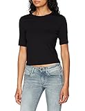  G-STAR RAW Damen Silber Cropped R T Wmn S/s T-Shirt, Schwarz (Dark Black), Large