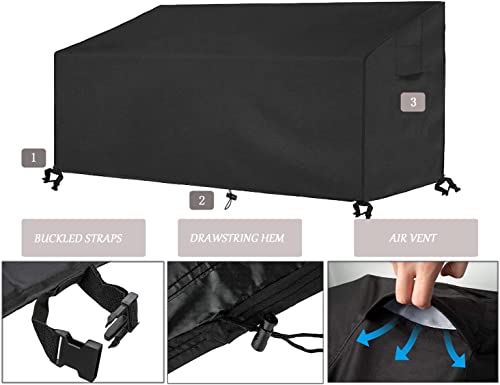 Siruiton Patio Furniture Cover Set ,Fit For 4 Pieces Patio Outdoor Rattan, Wicker Chair Conversation Furniture Sets,Heavy Duty Durable And Water Resistant Fabric (Black) #TOP4