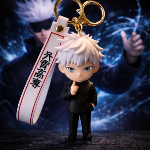 Image of Gojo Satoru Jujutsu Kaisen Keychain for Girls Boys, Cute Silicon Keychains Accessories Keyring Key Purse Backpack Car Charms for Kids Gifts
