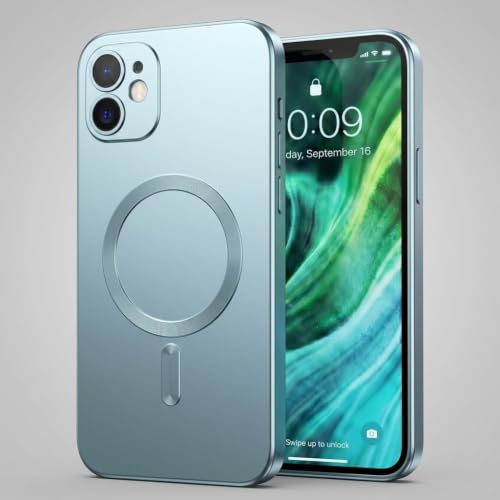 Image of amazon basics Premium Mag-Safe Case for iPhone 11 | Shockproof & Anti-Scratch Cover | Soft Silicone with Wireless Charging | Camera Lens Guard - Light Blue