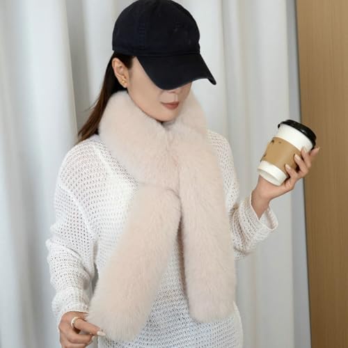 Women's Faux Fox Fur Scarf Fluffy Winter Shawl Wraps Long Plush Neck Warmer Elegant Winter Collar Stole for Women2