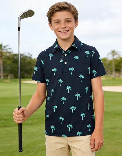 Cuddomper Boys Hawaiian Polo Golf Shirt Clothes Palm 13-14 Years - image 2