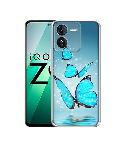 Image of Flying Butterflies Design Printed Silicon Soft TPU Back Case Cover for iQOO Z9 5G, Assorted