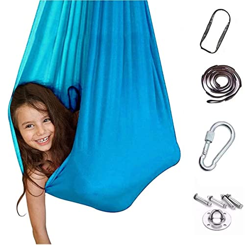 Hammock Extérieur Sensory Hug Swing Intérieure Adulte For L'autisme, Adhd, Asperger, Intégration Sensorielle Enfants (Color : Sky Blue, Size : 150x280CM/59x110in) Cover