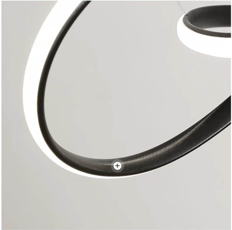 Image of Lyse Decor Metal Chandelier, Jhumar Light for Hall Ceiling, Jhoomer for Living Room, Creative 3 Ring Hanging Pendant Lamp with Height-Adjustable for Bedroom, Dining Room (Black)