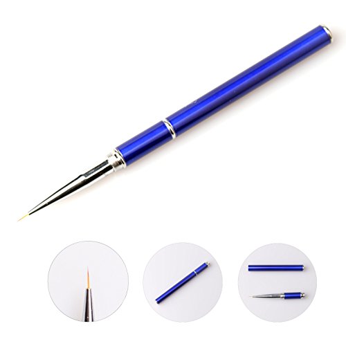 WOKOTO Nail Line Brush To Draw Details Small Flowers With Blue Metal Handle Nail Line Maker Painting Brushes For manicure