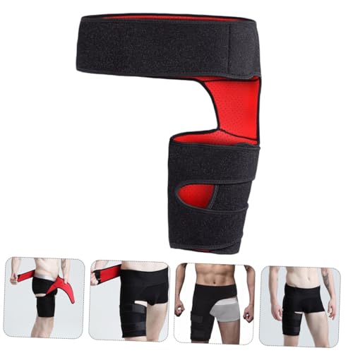 Faja de soporte lumbar con muslera protectora roja miniatura 5