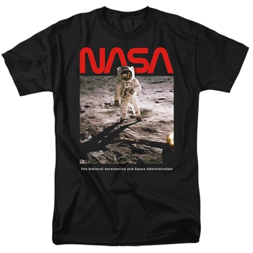 Popfunk NASA Aldrin Black Unisex Adult T-Shirt - Large - Black