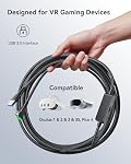 INIU 16FT Câble de liaison pour Meta Oculus Quest 2/3/Pro et PC VR Jeu - USB 3.0 Câble de type C avec port de recharge séparé pour VR Accessoires pour casques