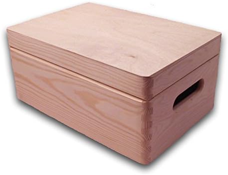 Plain Unpainted Wooden Tool Box DIY Storage Chest with Handles/ Toy Box 30x 20x 14cm