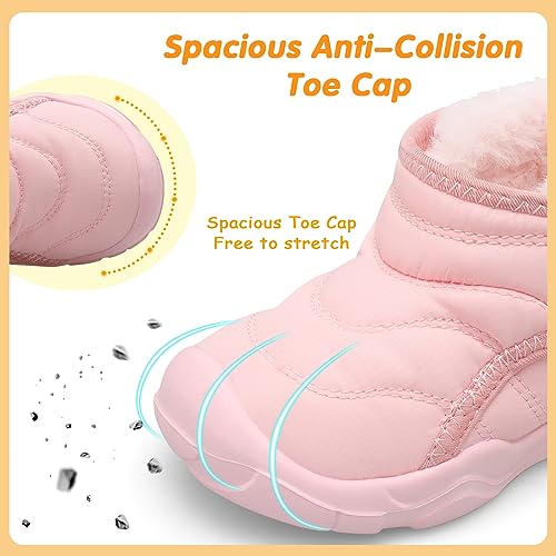 LeIsfIt Toddler Boots Girls Boys Wide Winter Boots Cozy Fleece Winter Shoes Indoor Outdoor Warm Shoes3