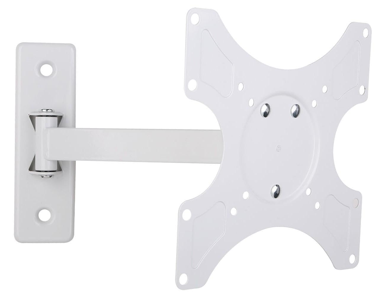 Techly 023837 Supporto a Muro per TV LED LCD 19-37" inclinabile 2 snodi Bianco Bianco