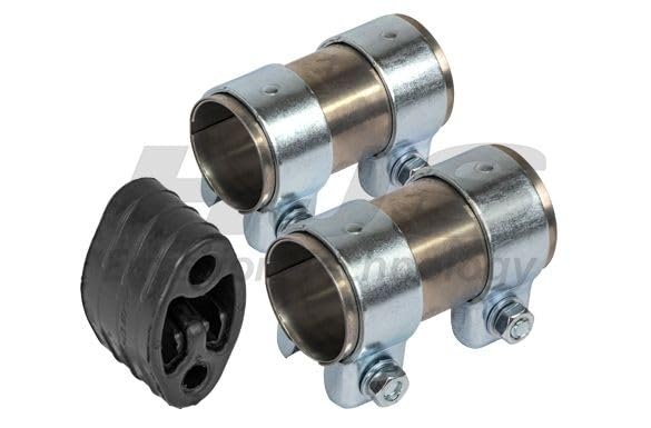 HJS 82 23 9030 Montagesatz Schalldämpfer mit Rohrverbinder Kompatibel mit DACIA DUSTER 6001549295 6001548669 8200906479