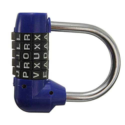 Ogquaton Cadenas de sécurité à 5 lettres - Code du mot de passe - Bleu