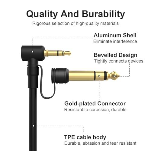 Cable AUX de audio para Beats con adaptador 6.35mm miniatura 4