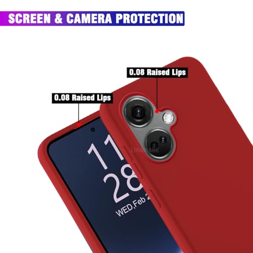 Image of LIRAMARK Liquid Silicone Soft Back Cover Case for OnePlus Nord CE 3 5G (Red)