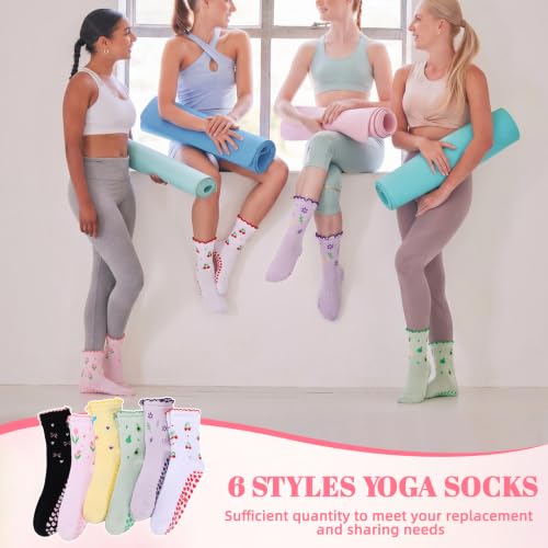 Image of Pilates Grip Yoga Socks for Women Cute Non Slip Socks