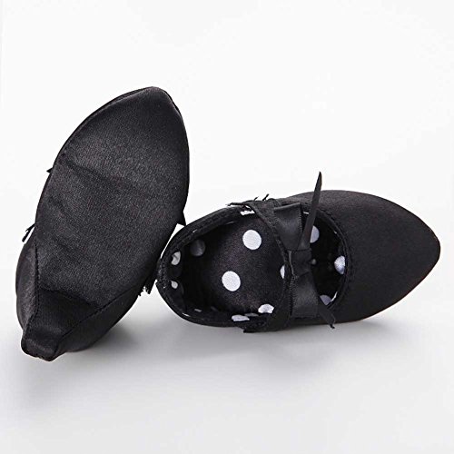 Newborn Baby Girls Shoes Bowknot Soft Sole Crib Shoes (0-6 M, Black)3