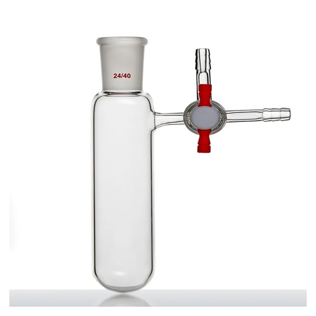 Cristalería de Laboratorio Tubo de reacción con abertura de 2 mm, matraz de PTFE con válvula de tres vías, vidrio de borosilicato F82(350mL-F824350S)