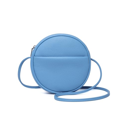 Image of Circle Crossbody Bag for Women NYLON Circle Purse with Zipper Adjustable Knot Shoulder Straps