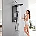 RTTWYYUU Shower Panel Tower System,Rain Shower Head Rainfall Waterfall Shower,Handheld High Pressure Rain Massage System(Black)