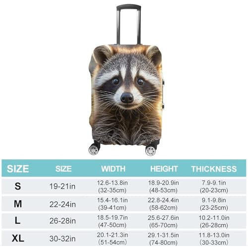 Anti-Scratch Luggage Cover Cute Raccoon Printed Luggage Case Protector Washable Suitcase Covers Elastic Suitcase Protector for Size XL (30-32 inches) Luggage2