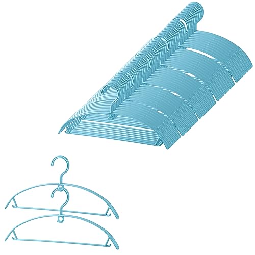 HOSUR ハンガー 跡がつかないハンガー 洗濯ハンガー 50本組 ブルー 乾湿両用 はんがー 多機能収納 おしゃれハンガー 省スペース 物干し 型崩れ防止 hanger