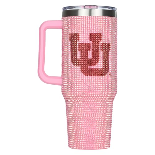 Image of The Memory Company Officially Licensed 40oz Pink Bling Game Day Tumbler, University of Utah