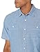 Amazon Essentials Men's Regular-Fit, Short-Sleeve Button-Down Chambray Shirt - Medium Blue, XX-Large