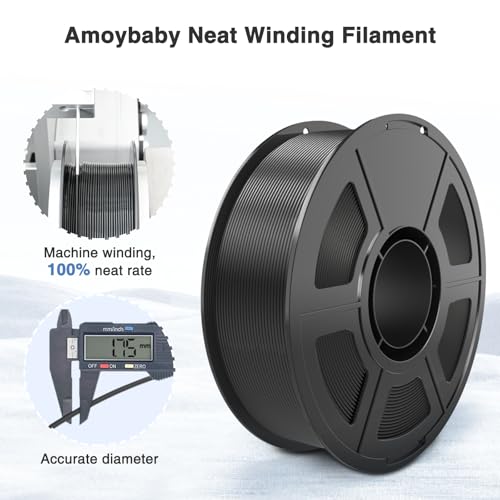 Image of Black Silk PLA Filament Bundle 1.75mm 3D Printer Filament, 2kg Spool (4.4lbs), Dimensional Accuracy + /- 0.03 mm, Fit Most FDM 3D Printer (Silk Black 2-Pack)