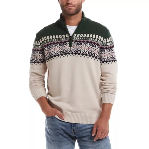 Weatherproof Vintage Men's 1/4 Zip Holiday Sweater | Green, XL
