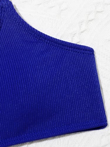 OYOANGLE Girls' Two Piece Swimsuit High Waist Bikini Set Solid Swimwear Bathing Suit3