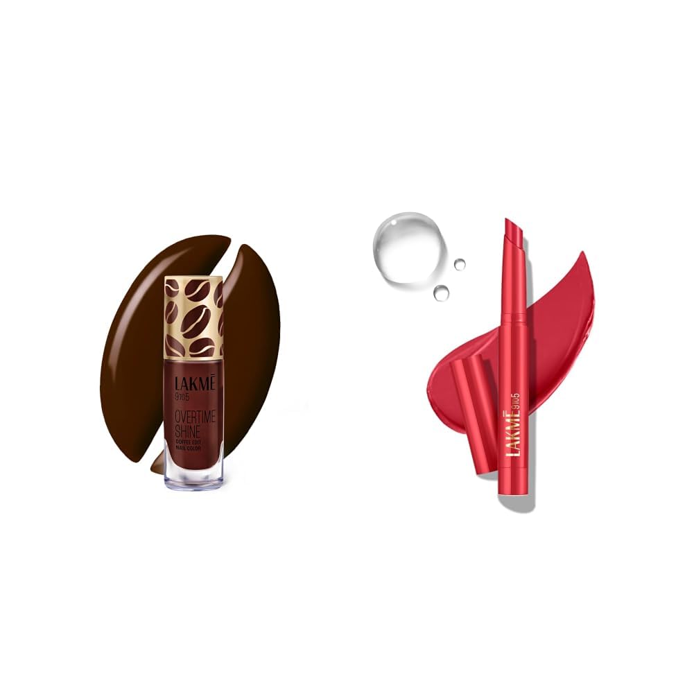 Lakme 9 to 5 Overtime Shine Nail Polish - Coffee Edit-11 Americano Edge 6ml Lakme 9 to 5 Forever Matte Lip Crayon, Red Blaze 1.1g-image-18