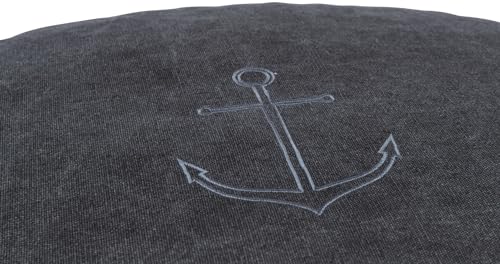 TRIXIE Hundekissen BE Nordic Föhr 120x85 cm in schwarz – bequemes Hundebett für große & sehr große Hunde - ovale Hundecouch mit praktischem Tragegriff - weich & waschbar – 37478