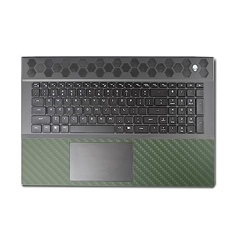 Image of MightySkins Carbon Fiber Skin Compatible with Alienware M18 R1 (2023) Full Wrap Kit - Solid Olive | Protective, Durable Textured Carbon Fiber Finish | Easy to Apply & Change Styles | Made in The USA